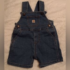 Carhartt Denim Overalls Toddler 12M Short Jeans Snap On 12 Month
